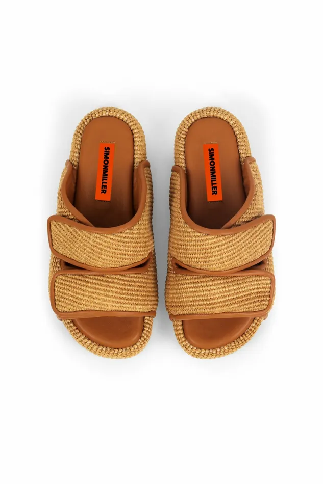Simon Miller Sandals Women Cro Slide Natural Raffia Simon Miller Sandals Women Cro Slide Natural Raffia