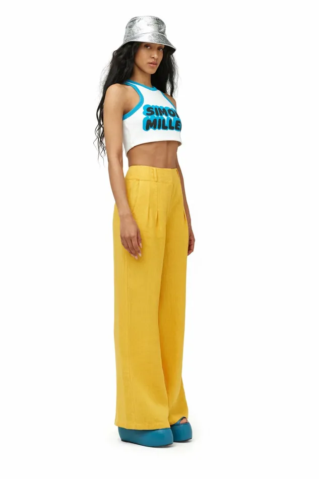 Simon Miller Tees Women Dibby Tank Taffy Blue Dibby Graphic