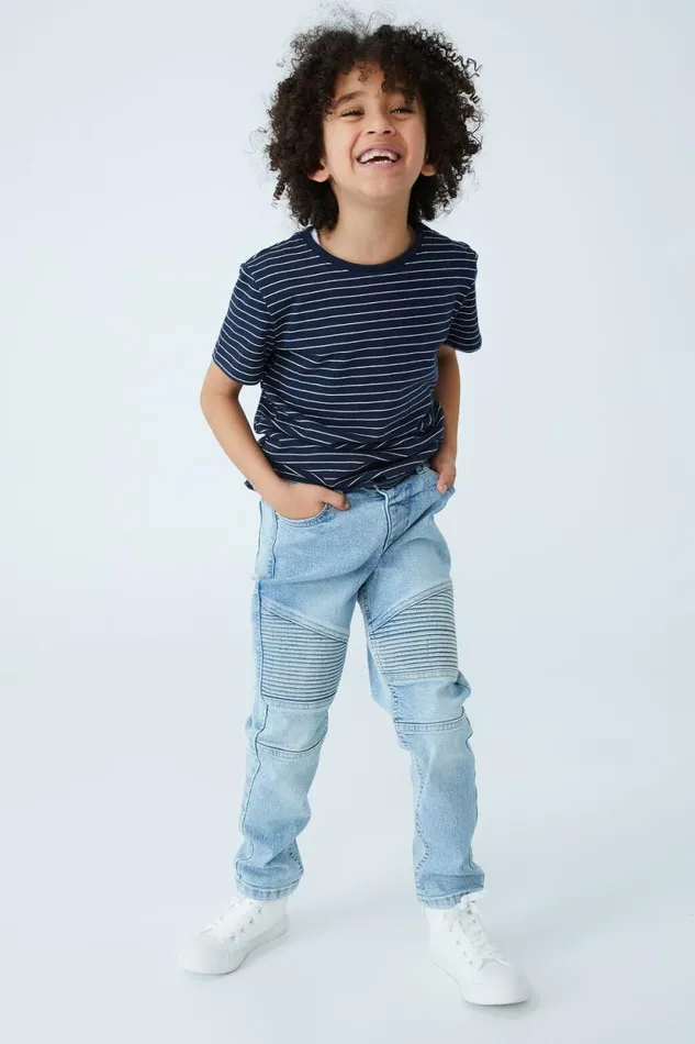 Skinny Fit Moto Jean Bells Light Blue Boys Cotton On Pants and Jeans