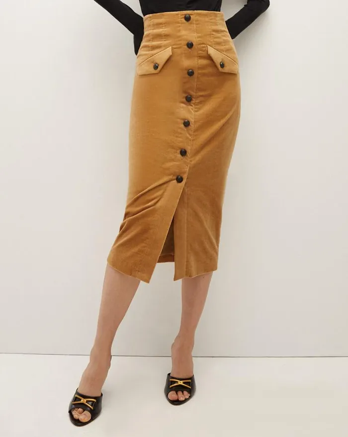 Skirts and Shorts Shop Veronica Beard Barrie Corduroy Skirt Khaki