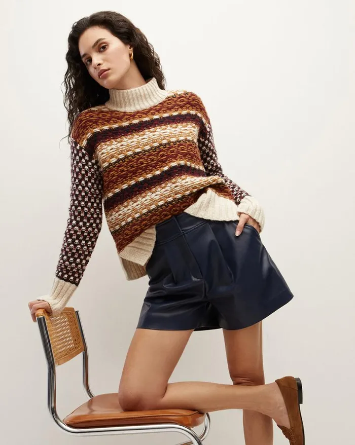 Skirts and Shorts Shop Veronica Beard Haina Vegan Leather Short Dark Slate