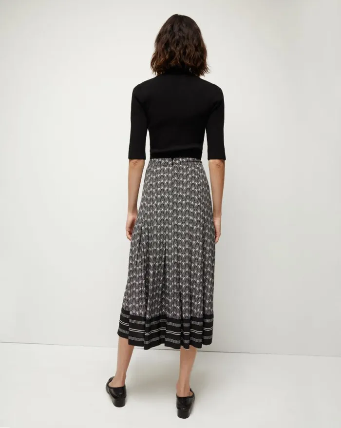 Skirts and Shorts Shop Veronica Beard Norris VLogo Skirt Blackoffwhite