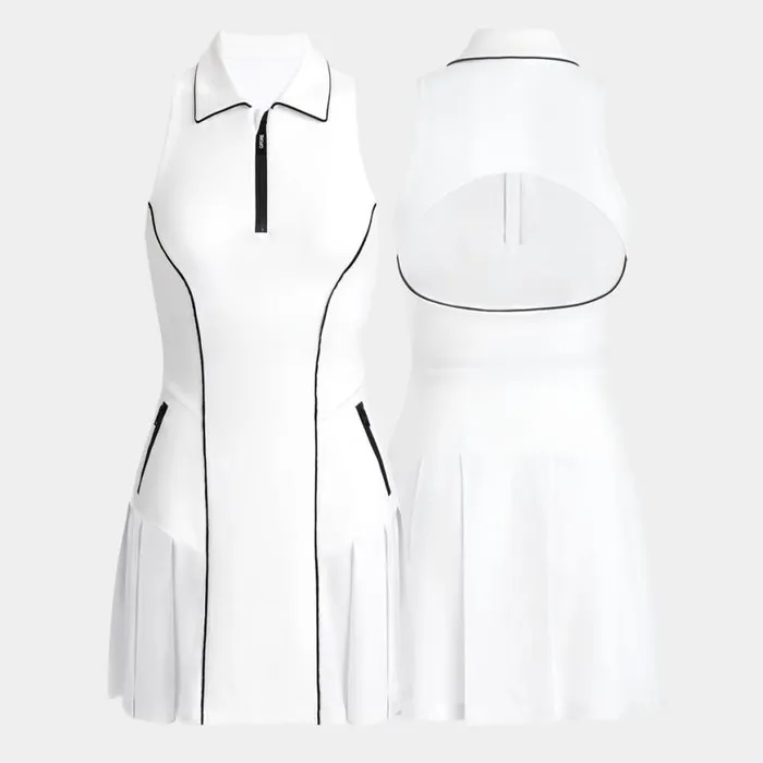 Skorts and Dresses Women GFORE STRETCH HYBRID OPS PLEATED DRESS Snow Skorts and Dresses Women GFORE STRETCH HYBRID OPS PLEATED DRESS Snow