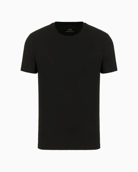Slim Fit Pima Cotton Tshirt Black Men Armani Pima TShirts