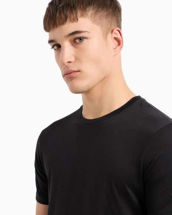 Slim Fit Pima Cotton Tshirt Black Men Armani Pima TShirts Slim Fit Pima Cotton Tshirt Black Men Armani Pima TShirts
