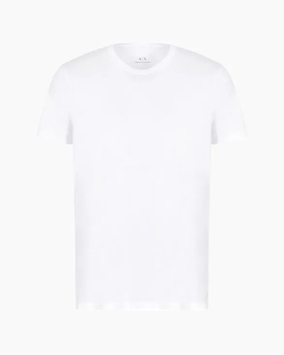 Slim Fit Pima Cotton Tshirt White Men Armani Pima TShirts