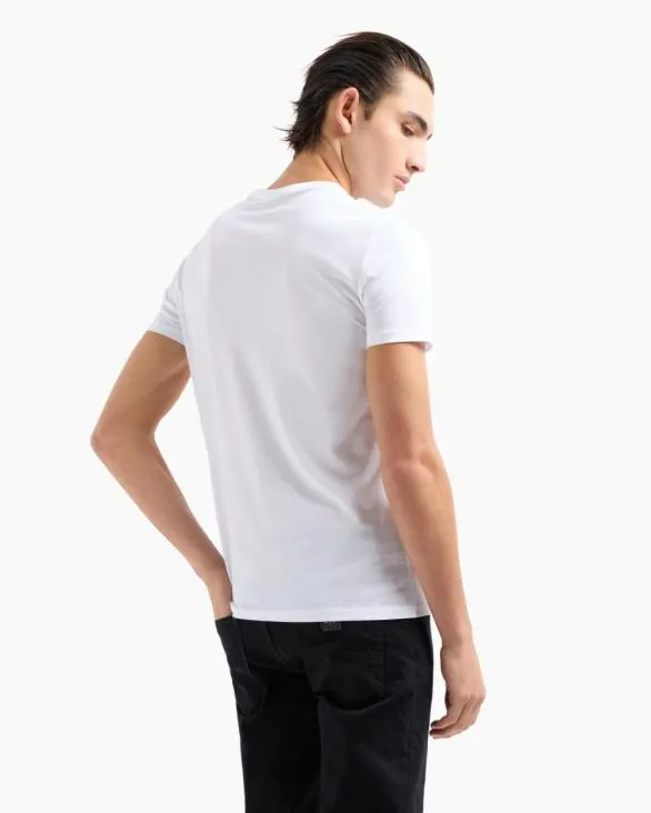 Slim Fit Pima Cotton Tshirt White Men Armani Pima TShirts Slim Fit Pima Cotton Tshirt White Men Armani Pima TShirts