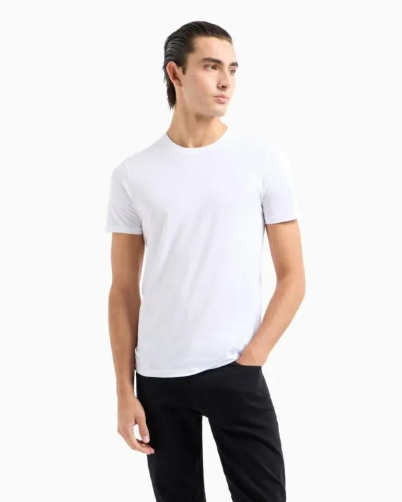 Slim Fit Pima Cotton Tshirt White Men Armani Pima TShirts Slim Fit Pima Cotton Tshirt White Men Armani Pima TShirts