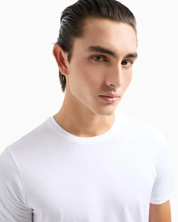 Slim Fit Pima Cotton Tshirt White Men Armani Pima TShirts Slim Fit Pima Cotton Tshirt White Men Armani Pima TShirts