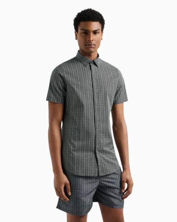 Slim Fit Short Sleeve Shirt Black Men Armani Shirts Slim Fit Short Sleeve Shirt Black Men Armani Shirts