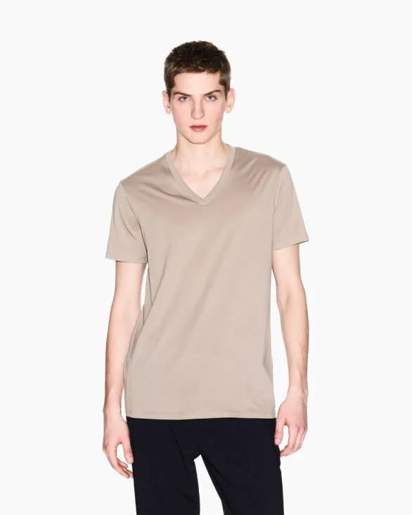 Slim Fit Tshirt In Pima Cotton Jersey Beige Men Armani Pima TShirts Slim Fit Tshirt In Pima Cotton Jersey Beige Men Armani Pima TShirts
