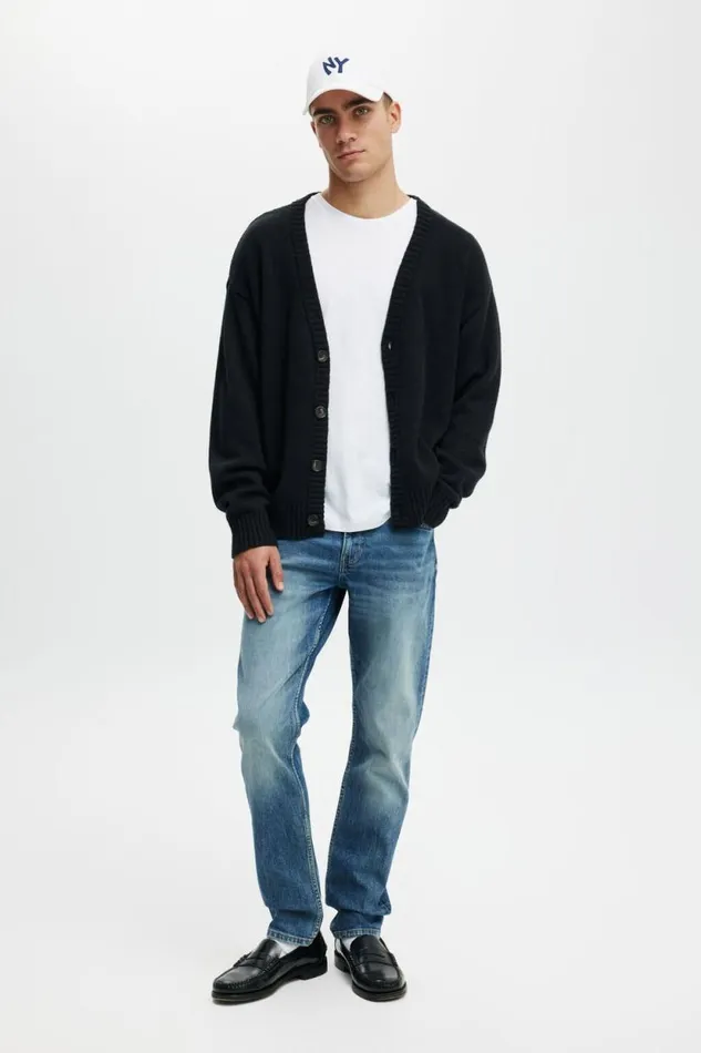 Slim Tapered Jean Starman Blue Men Cotton On Pants