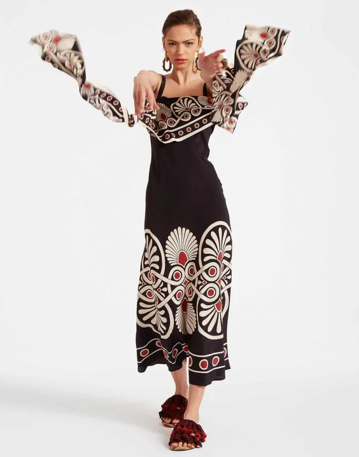 SlipAround Dress Medallion Place Black Women La Double J Dresses SlipAround Dress Medallion Place Black Women La Double J Dresses