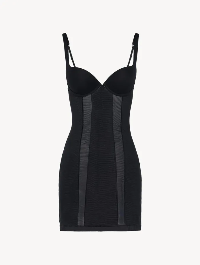 Slip Dress In Black Stretch Tulle LingerieSleepwear La Perla Shapewear