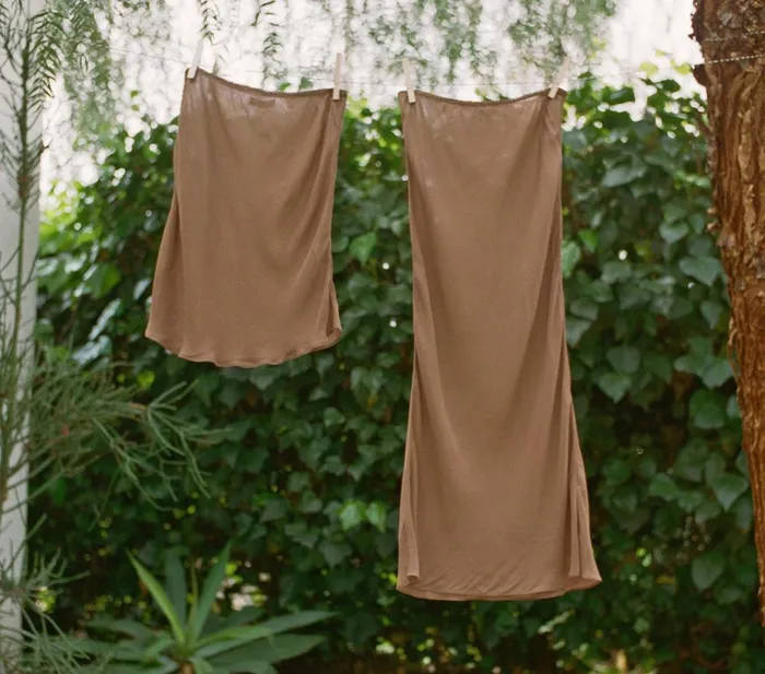 Slips Women DEN Knee Length Skirt Slip Carob Slips Women DEN Knee Length Skirt Slip Carob