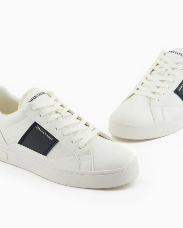 Sneakers With Contrasting Side Band White Men Armani Sneakers Sneakers With Contrasting Side Band White Men Armani Sneakers