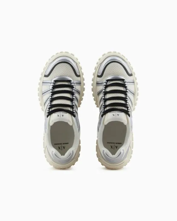 Sneakers With Metallic Inserts Silver Men Armani Sneakers Sneakers With Metallic Inserts Silver Men Armani Sneakers