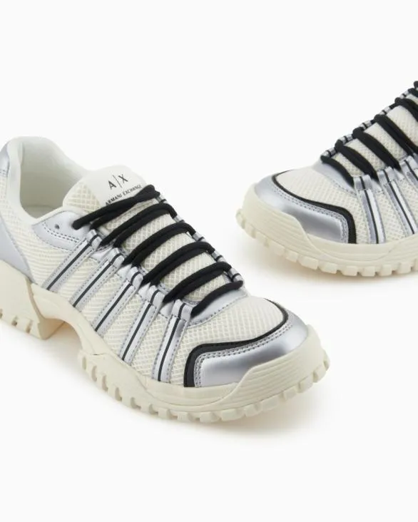 Sneakers With Metallic Inserts Silver Men Armani Sneakers Sneakers With Metallic Inserts Silver Men Armani Sneakers