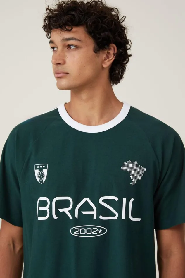 Soccer TShirt Pineneedle Greenwhitebrazil Men Cotton On Tees and Tanks Soccer TShirt Pineneedle Greenwhitebrazil Men Cotton On Tees and Tanks