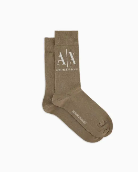 Socks With Logo Beige Men Armani Intimates And Loungewear