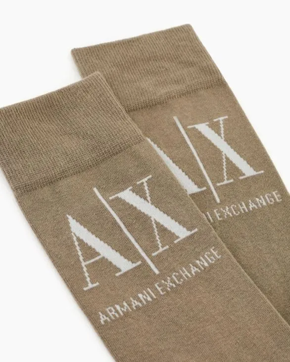 Socks With Logo Beige Men Armani Intimates And Loungewear Socks With Logo Beige Men Armani Intimates And Loungewear