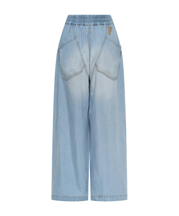 SOFT BLUE TENCEL PARACHUTE PANTS Women One Teaspoon Bottoms SOFT BLUE TENCEL PARACHUTE PANTS Women One Teaspoon Bottoms