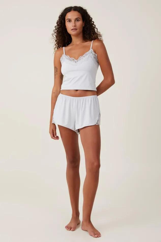 Soft Lounge Lace Trim Cami Grey Women Cotton On Tops