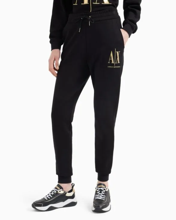 Soft Yarn Jogger Pants With Logo Black Women Armani Matching Sets Soft Yarn Jogger Pants With Logo Black Women Armani Matching Sets