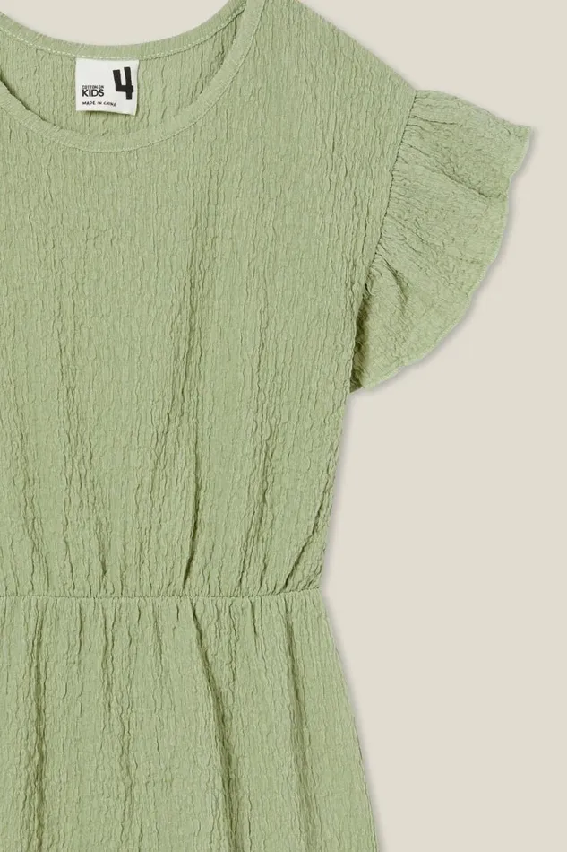 Sonia Short Sleeve Dress Deep Sage Girls Cotton On Dresses Sonia Short Sleeve Dress Deep Sage Girls Cotton On Dresses