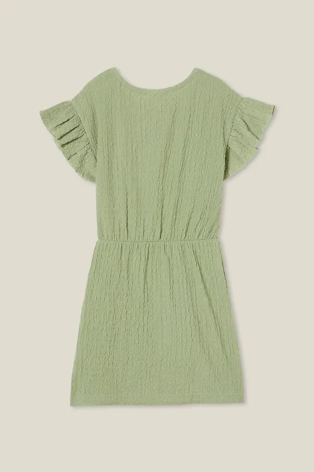 Sonia Short Sleeve Dress Deep Sage Girls Cotton On Dresses Sonia Short Sleeve Dress Deep Sage Girls Cotton On Dresses