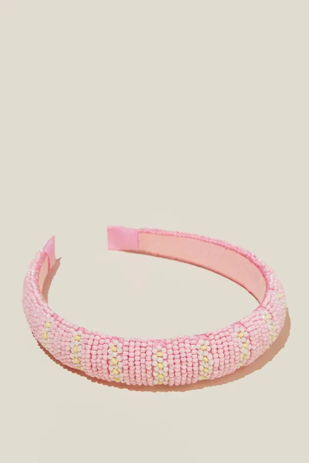 Sophia Luxe Headband Blush Pinkflowers Girls Cotton On Hair Accessories