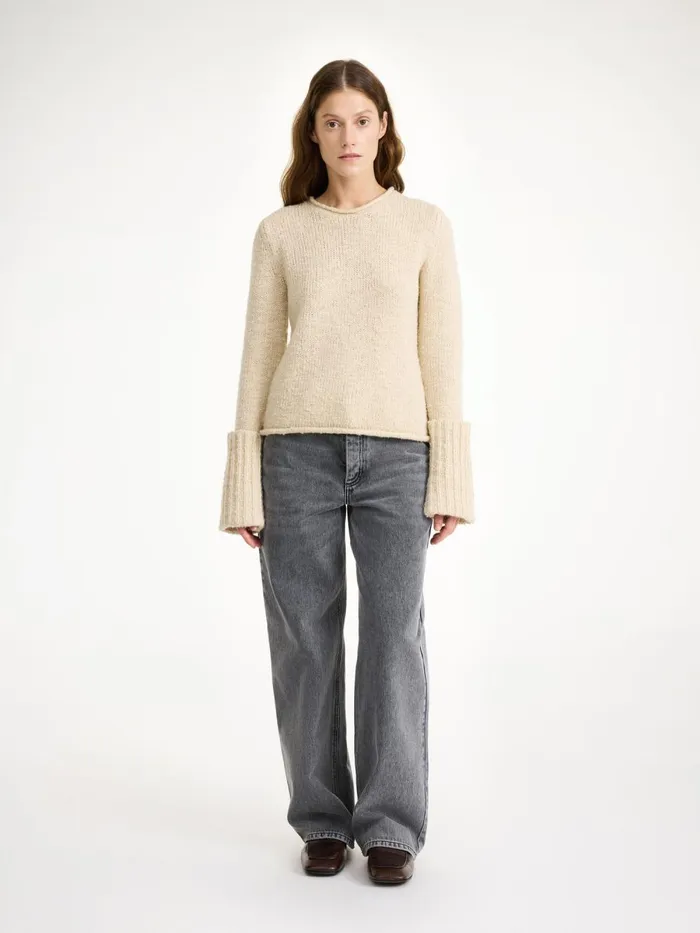 Sorena Sweater Oyster Gray Women By Malene Birger Knitwear
