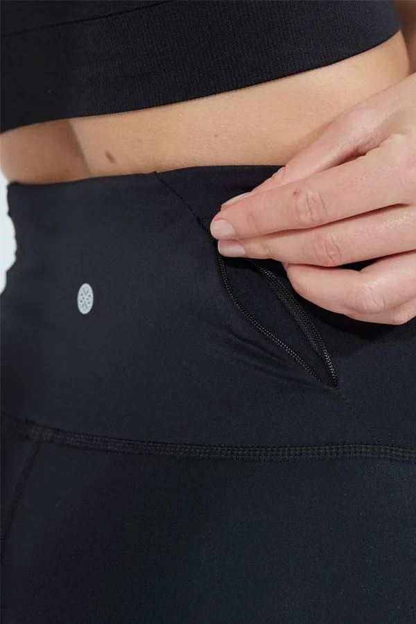 Sosandar Activewear Women Black Lasercut High Waisted Body Sculpting Activewear Leggings Black
