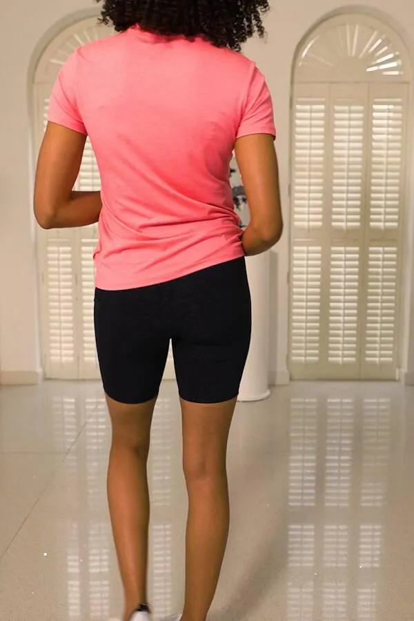 Sosandar Activewear Women Black Leopard Print Longline Activewear Shorts With Side Pocket Black