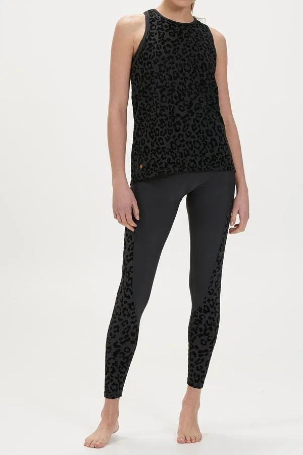 Sosandar Activewear Women Carolina Black Leopard Print Activewear Vest Top Black