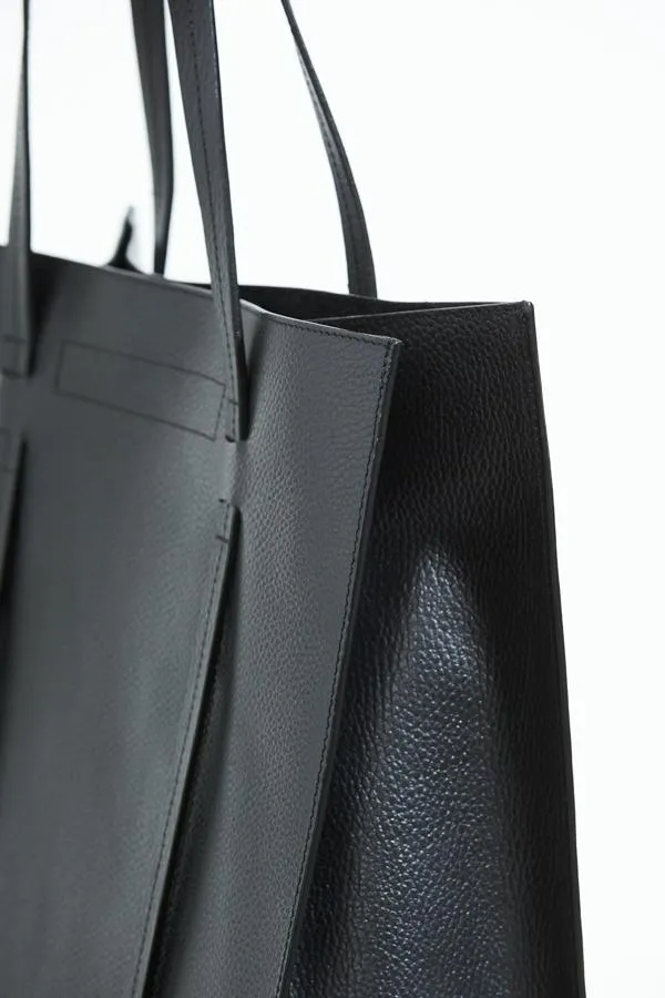 Sosandar Bags and Belts Women Black Premium Leather Tote Bag Black
