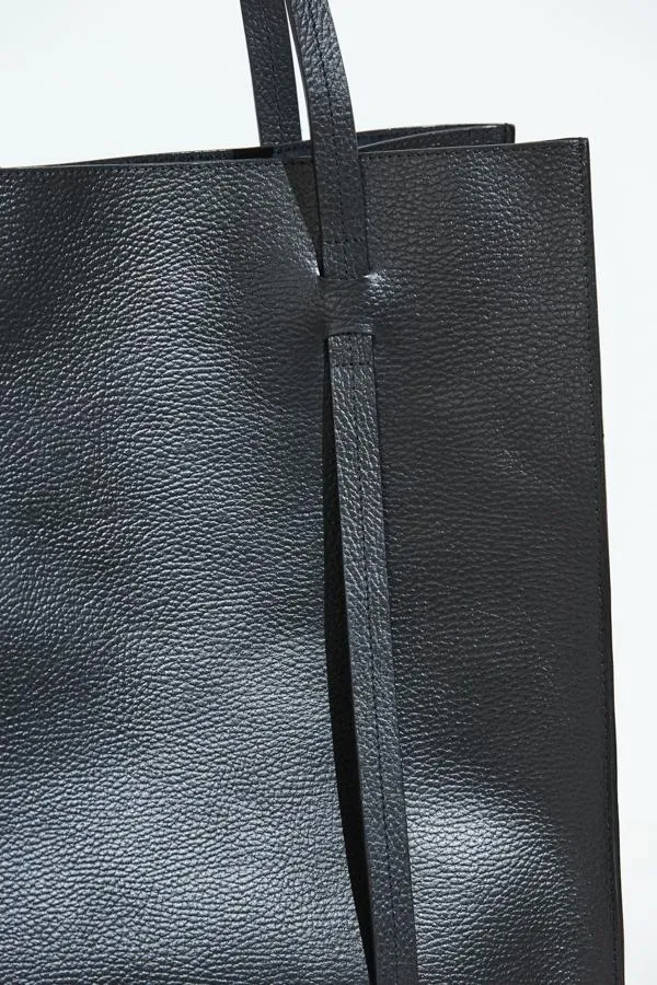Sosandar Bags and Belts Women Black Premium Leather Tote Bag Black