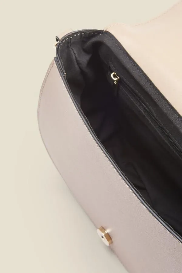 Sosandar Bags and Belts Women Blush Leather Gold Hoop Detail Shoulder Bag