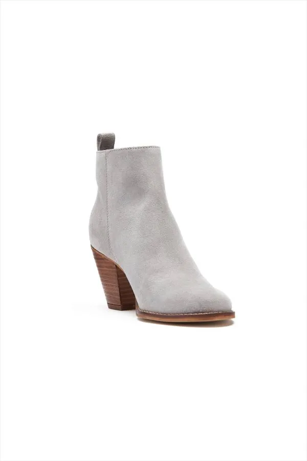 Sosandar Boots Women April Grey Suede Zip Ankle Boot Grey