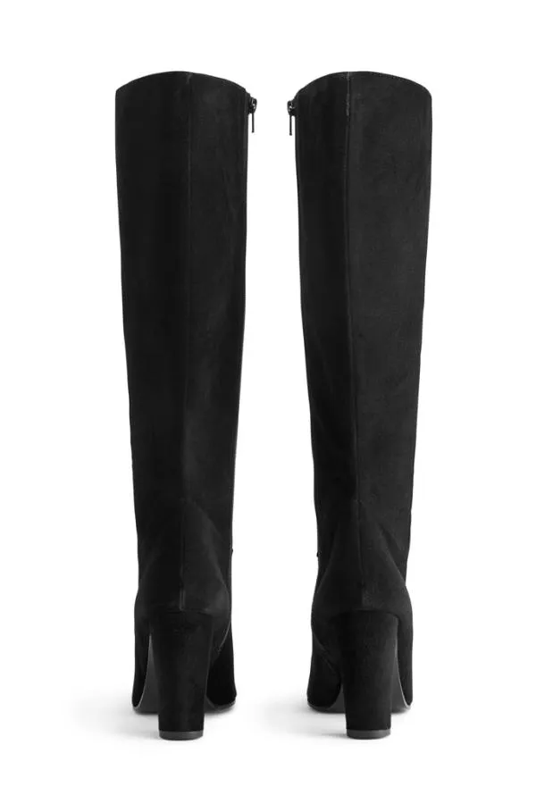 Sosandar Boots Women Blake Black Suede Knee High Boot Black