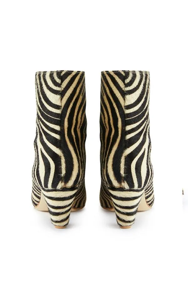 Sosandar Boots Women Zebra Print Leather Pull On Ankle Boot Sosandar Boots Women Zebra Print Leather Pull On Ankle Boot