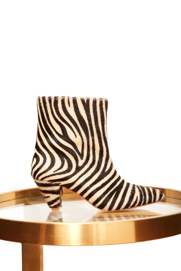 Sosandar Boots Women Zebra Print Leather Pull On Ankle Boot Sosandar Boots Women Zebra Print Leather Pull On Ankle Boot