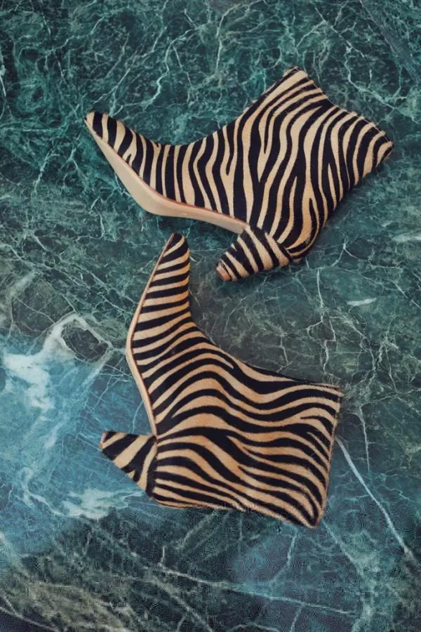 Sosandar Boots Women Zebra Print Leather Pull On Ankle Boot Sosandar Boots Women Zebra Print Leather Pull On Ankle Boot
