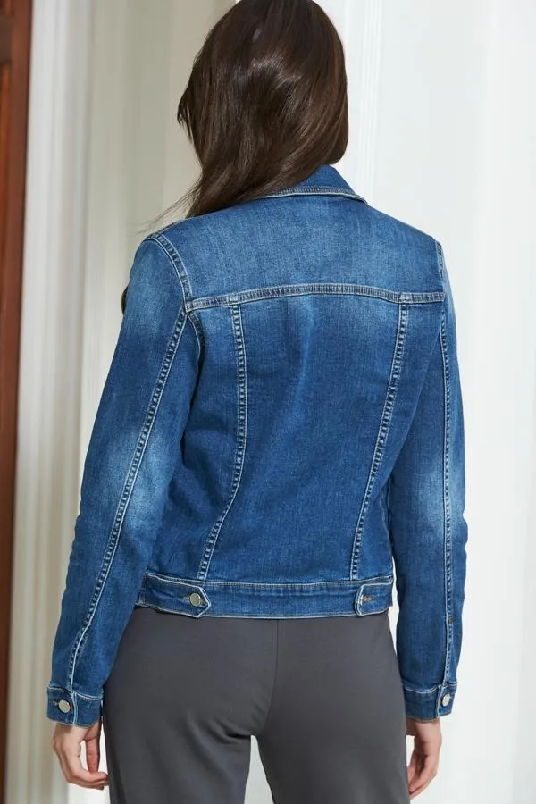 Sosandar Jackets and Coats Women Mid Blue Denim Jacket Mid Blue