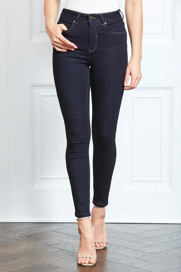 Sosandar Jeans and Jeggings Women Dark Navy Denim Perfect Skinny Jeans Dark Navy Sosandar Jeans and Jeggings Women Dark Navy Denim Perfect Skinny Jeans Dark Navy