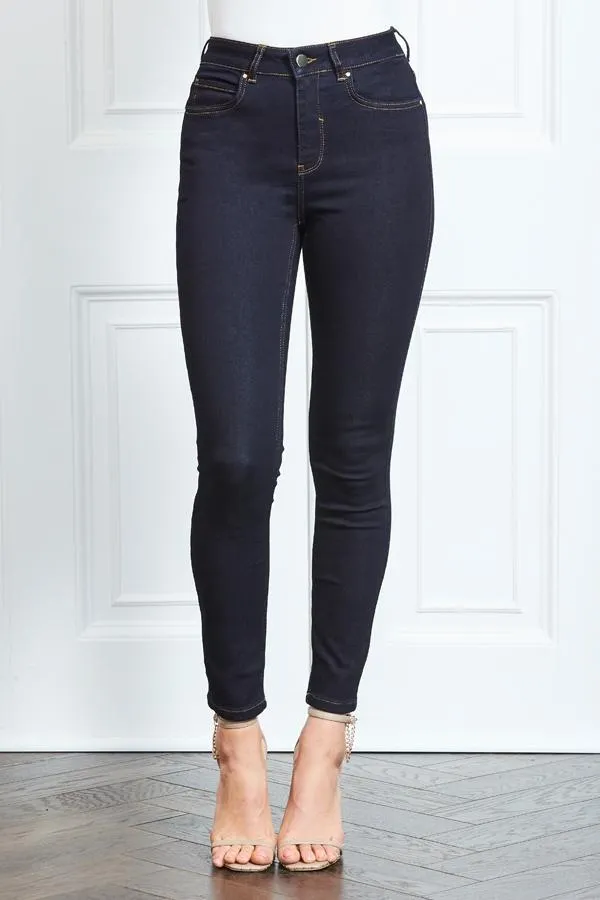 Sosandar Jeans and Jeggings Women Dark Navy Denim Perfect Skinny Jeans Dark Navy