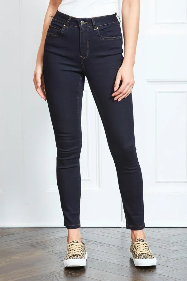 Sosandar Jeans and Jeggings Women Dark Navy Denim Perfect Skinny Jeans Dark Navy