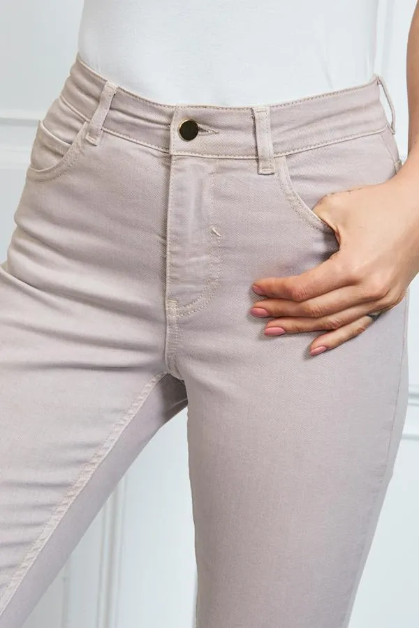 Sosandar Jeans and Jeggings Women Ecru Perfect Skinny Jeans