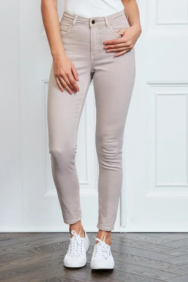 Sosandar Jeans and Jeggings Women Ecru Perfect Skinny Jeans