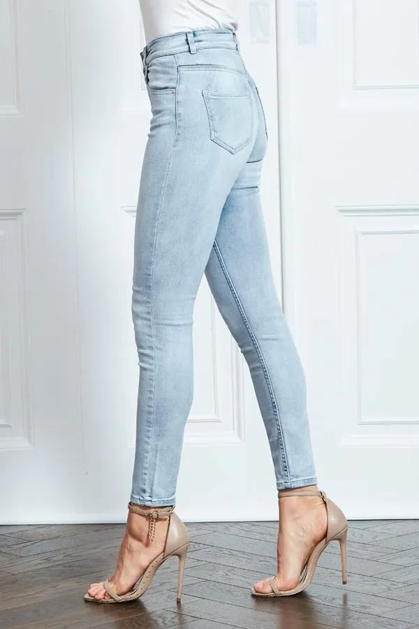Sosandar Jeans and Jeggings Women Light Wash Perfect Skinny Jeans Light Wash